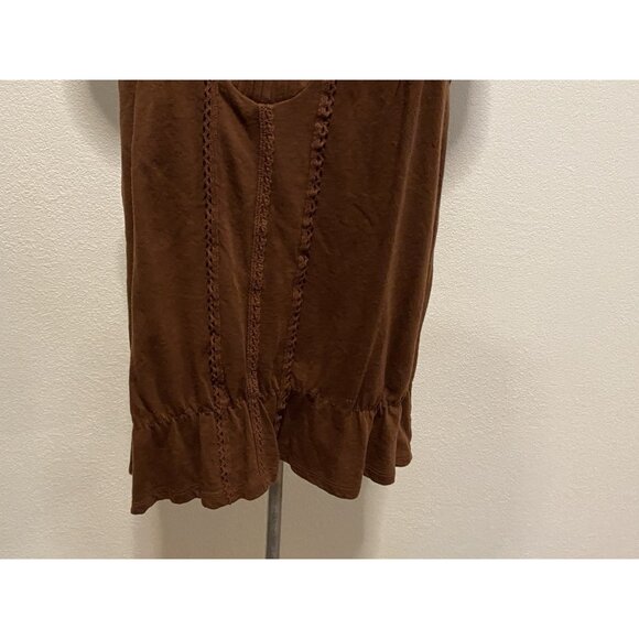 Decree Womens Size Medium Halter Top Wide Crocheted Halter Brown - Picture 3 of 10